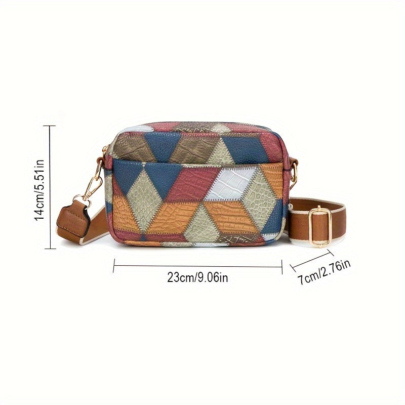 New Colorful Match Ethnic Style Ladies Crossbody Bag, Fashion Trend Camera Bag, Shoulder Small Square Bag