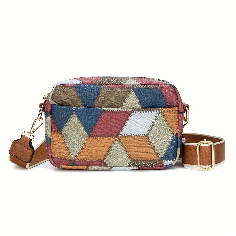 New Colorful Match Ethnic Style Ladies Crossbody Bag, Fashion Trend Camera Bag, Shoulder Small Square Bag