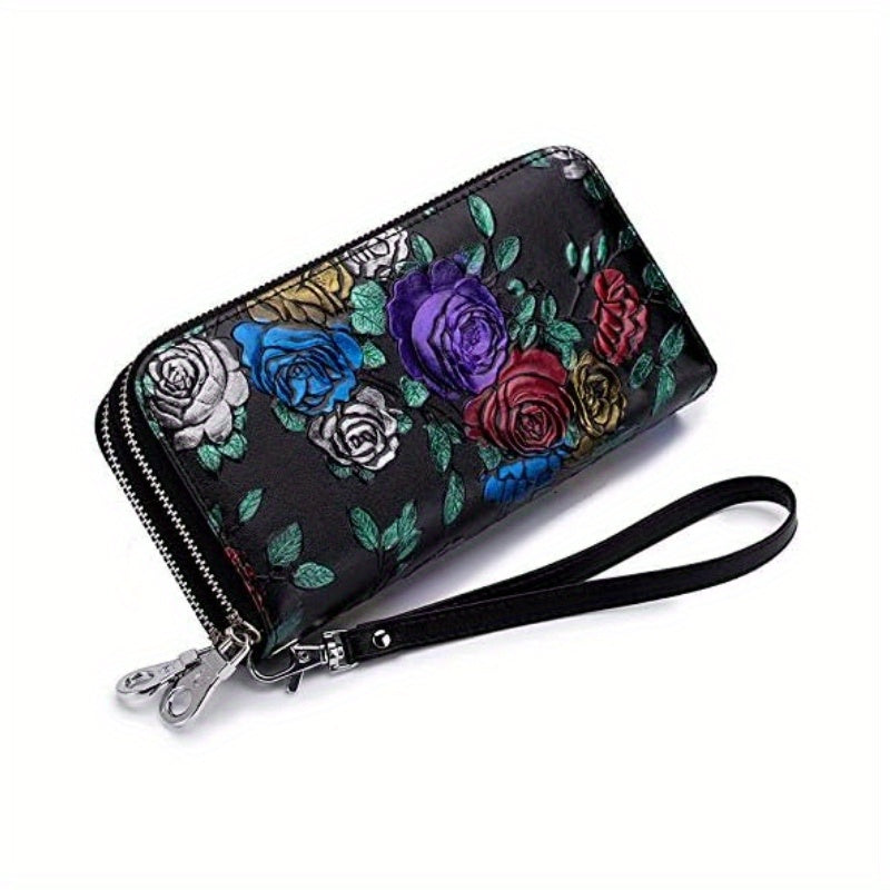 New Women's Wallet Long Zipper Multi-functional Retro Three-dimensional Handbag Large Capacity