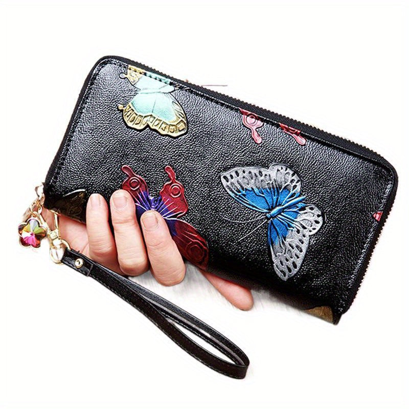 New Women's Wallet Long Zipper Multi-functional Retro Three-dimensional Handbag Large Capacity