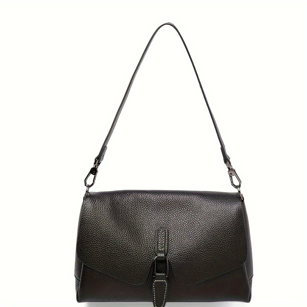 1pc Leather Shoulder Bag Women's Top Layer Cowhide Women's Bag Soft Leather Crossbody Underarm Purse Crossbody Bag