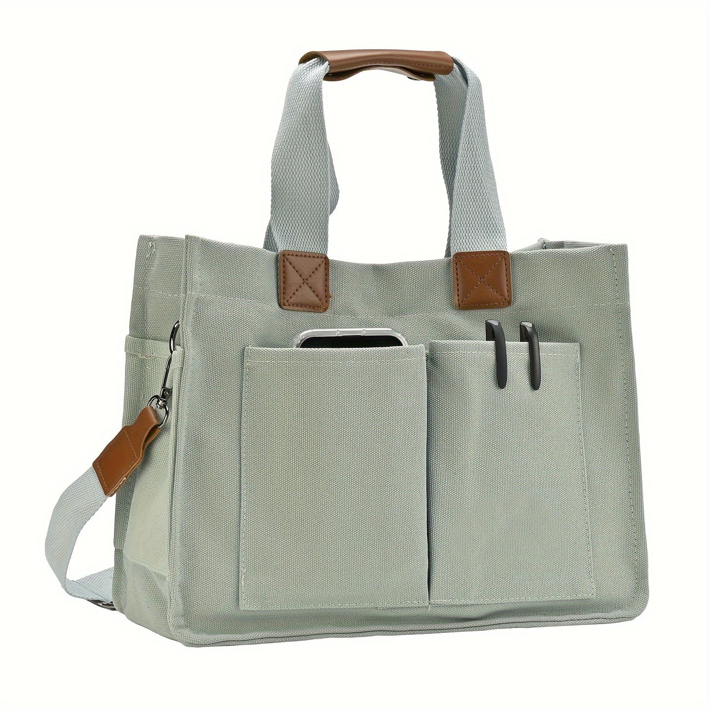 Canvas Casual Hobo Crossbody Messenger Shoulder Bag Tote Bag with Multi-pocket for Women Handbags