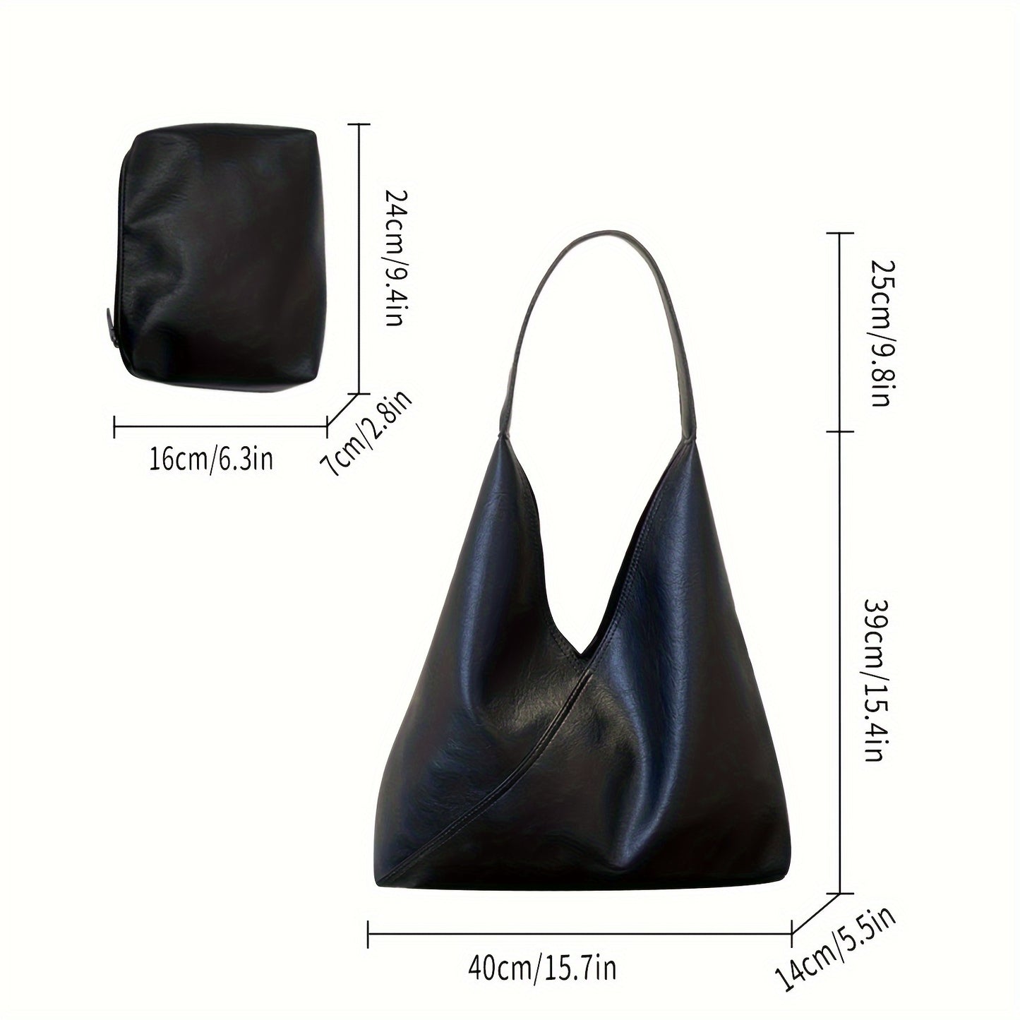 Large-Capacity Slouchy Hobo Bags for Women, Vintage Tote Bag PU Leather Crossbody Bag, Soft Shoulder Bag, Single Shoulder Underarm Bag