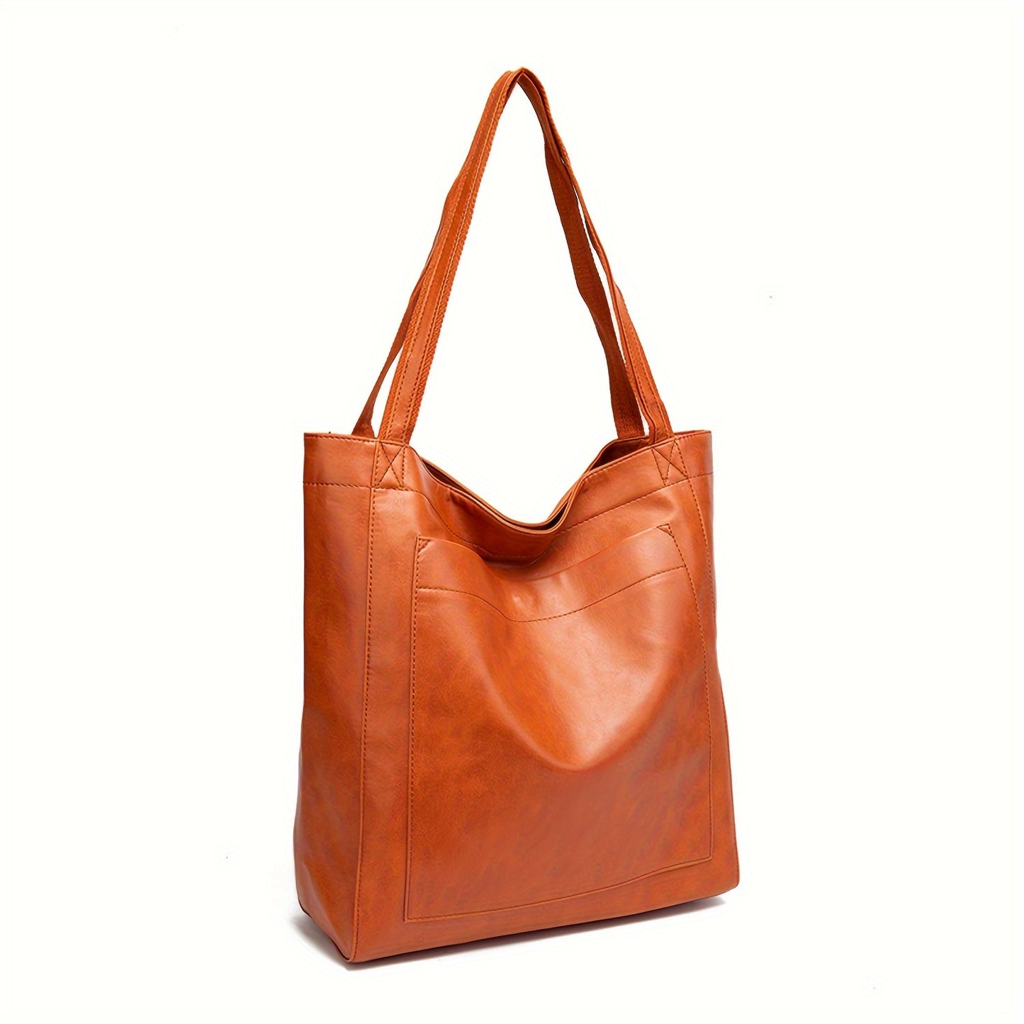 Women Soft Pu Leather Handbags Large Capacity Casual Tote Shoulder Shopper Bags