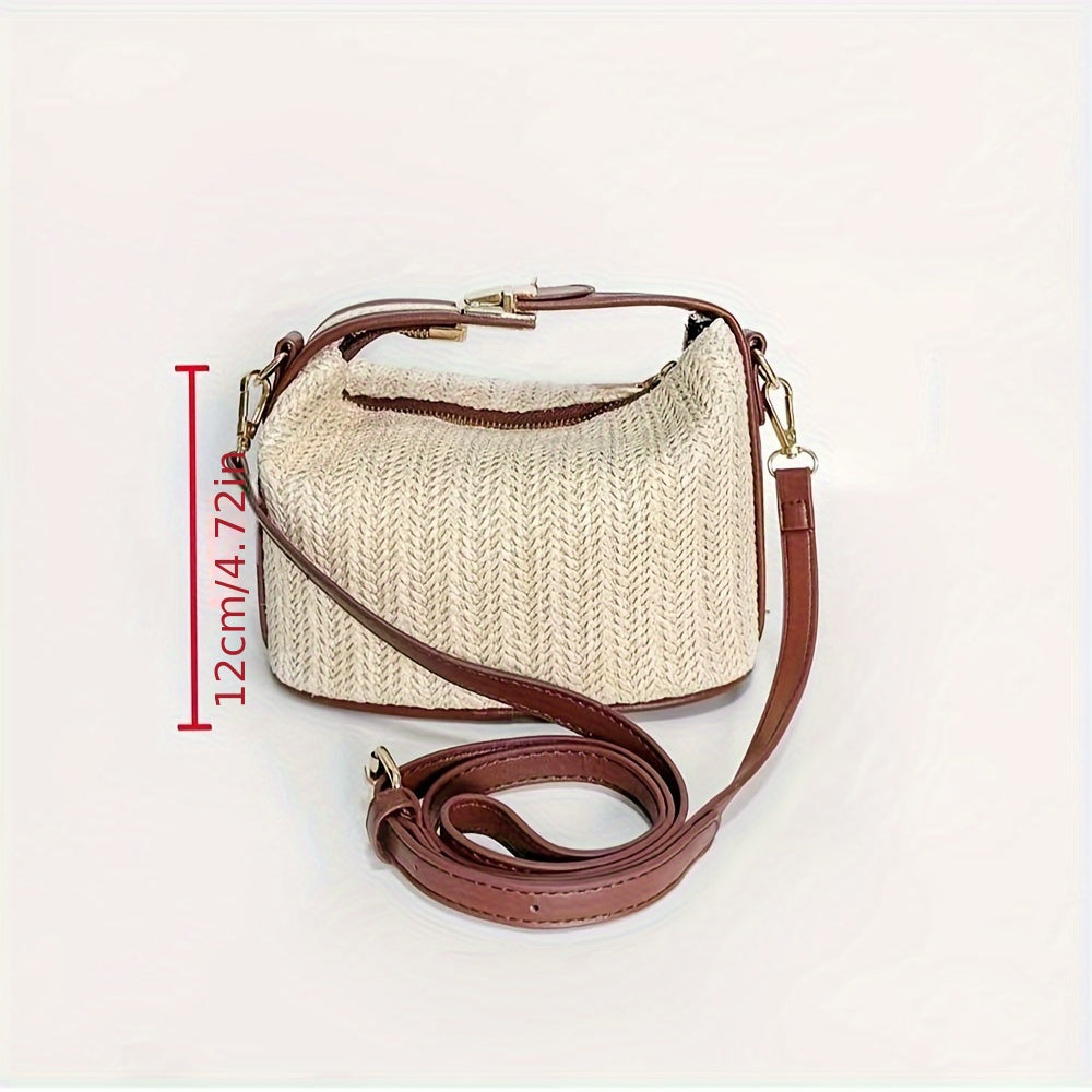 Dongdaemun Ins Grass Weaving Small Bag Female Casual Fashion Shoulder Crossbody Bag Handbag