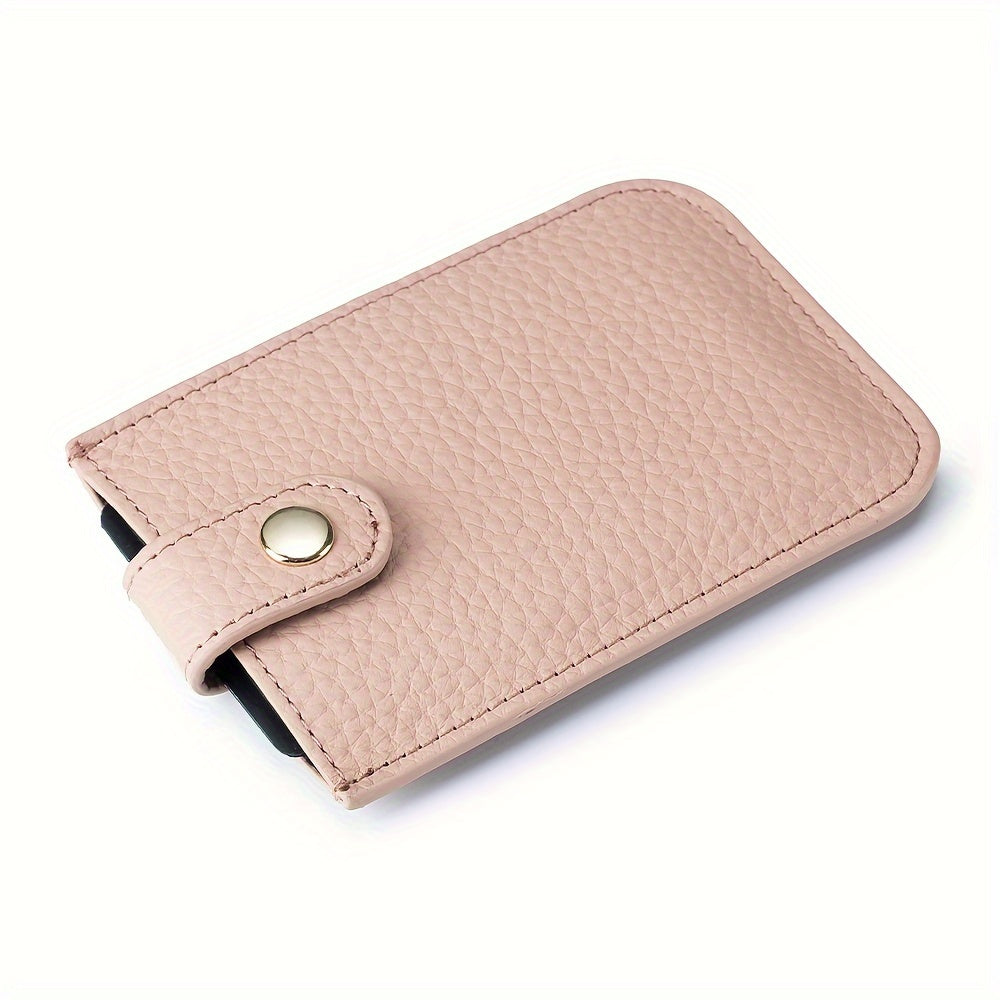 Slim Minimalist Wallet Pull-Out Card Organizer, Soft Leather Card Case, Rfid Blocking Wallet, Credit Card Holder Front Pocket Wallet