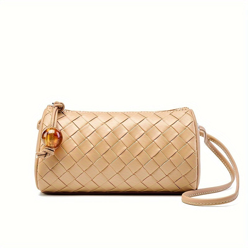 1pc Woven Pattern Single Shoulder Crossbody Small Bag For Women, Fashionable And Simple Casual Small Bag, Pillow Bag For Holding Mobile Phone