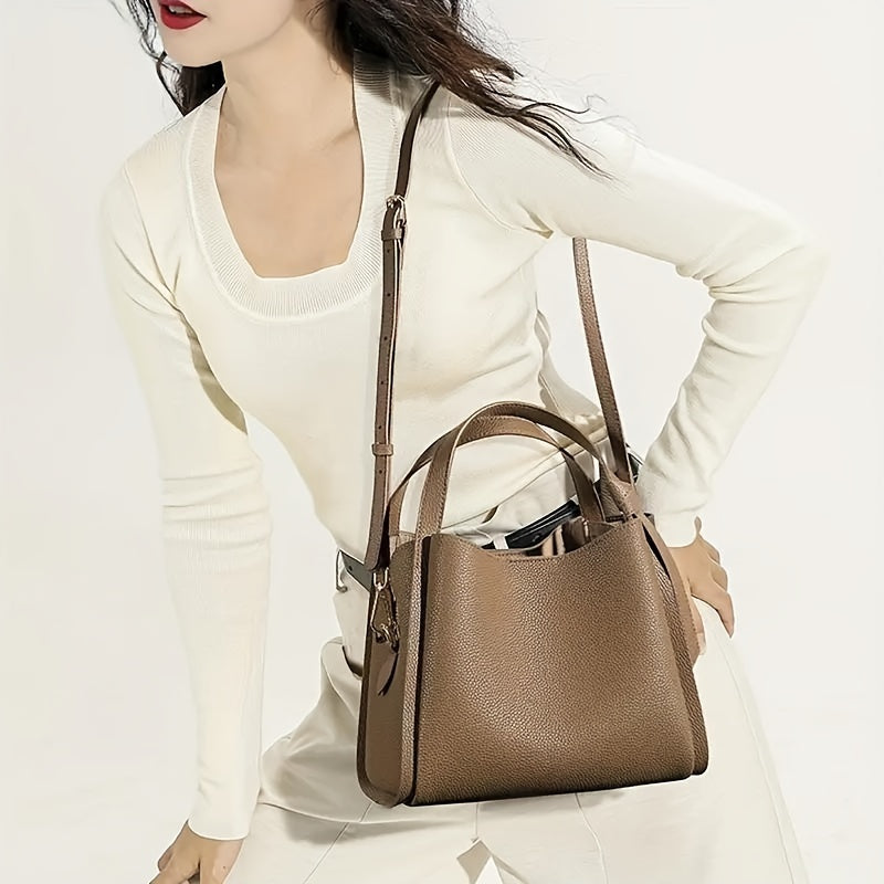 Shoulder Bag With Crossbody Strap, Large Capacity And Elegant Design Bag, Comfortable Commuter Bag