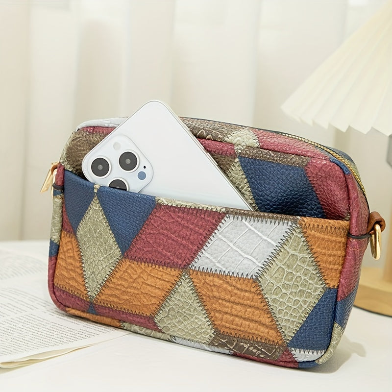 New Colorful Match Ethnic Style Ladies Crossbody Bag, Fashion Trend Camera Bag, Shoulder Small Square Bag