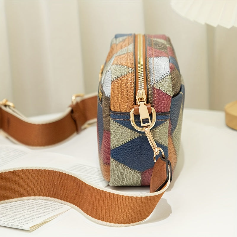 New Colorful Match Ethnic Style Ladies Crossbody Bag, Fashion Trend Camera Bag, Shoulder Small Square Bag