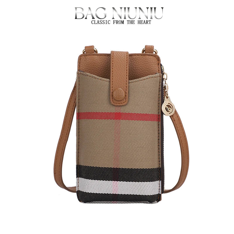 Mini Casual Canvas Phone Bag 2022 New Women Lattice Luxury Small Shoulder Bag Fashion Trend Crossbody Bag