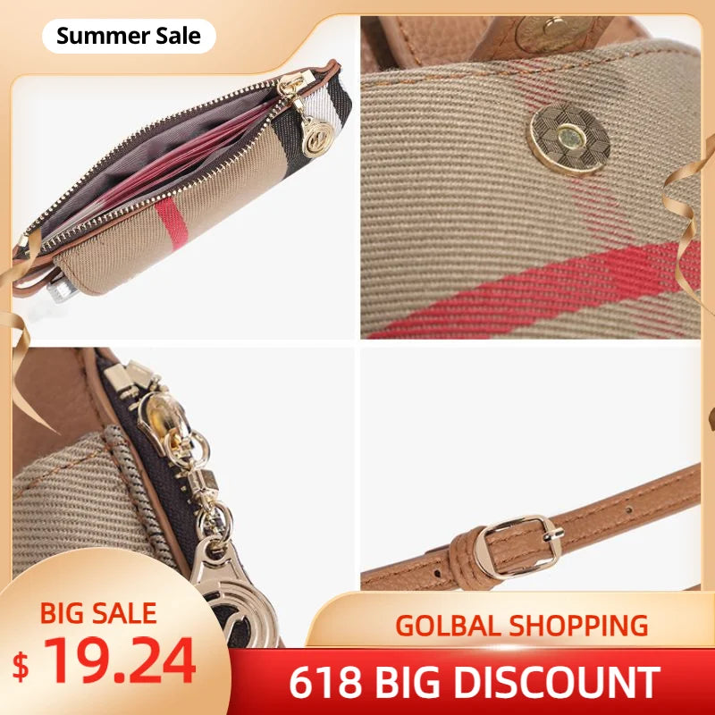 Mini Casual Canvas Phone Bag 2022 New Women Lattice Luxury Small Shoulder Bag Fashion Trend Crossbody Bag