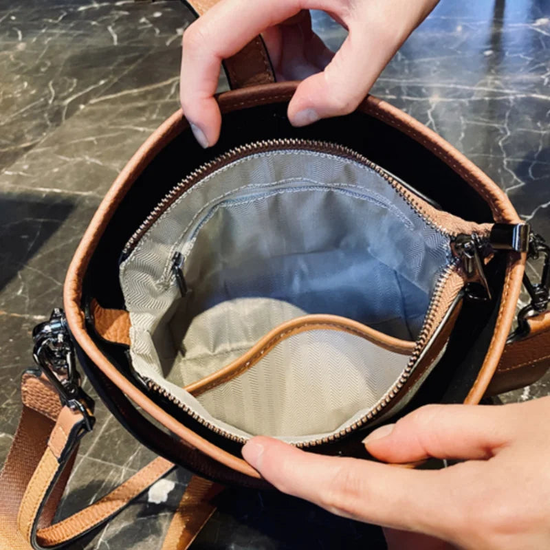 New Ladies Genuine Leather Bucket bag 2023 Fashion Luxury Designer Female Handbag Brand Designer Trends Handbags For Women