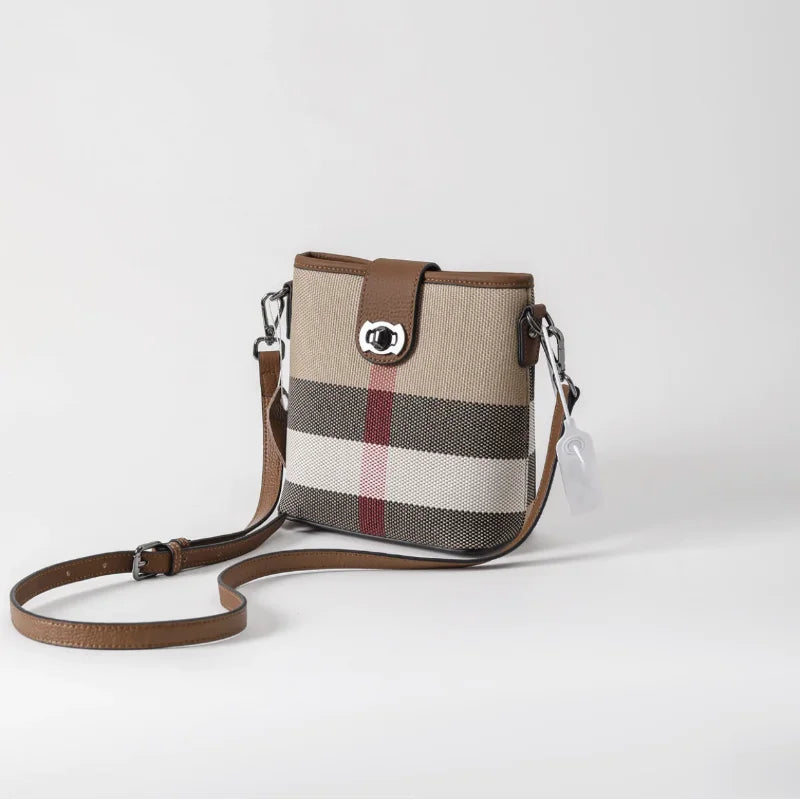 New Luxury Classic One-shoulder Women's Bag Trend All-match Messenger Bag Small Bag Plaid Canvas Ladies Handbag