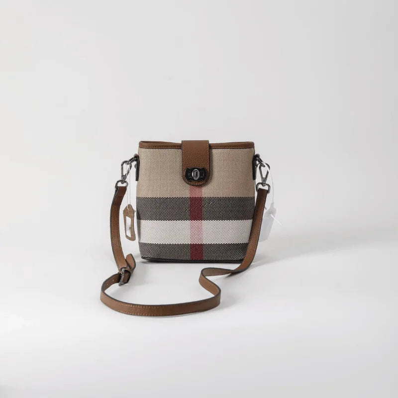 New Luxury Classic One-shoulder Women's Bag Trend All-match Messenger Bag Small Bag Plaid Canvas Ladies Handbag