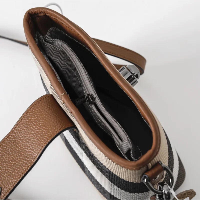 New Luxury Classic One-shoulder Women's Bag Trend All-match Messenger Bag Small Bag Plaid Canvas Ladies Handbag