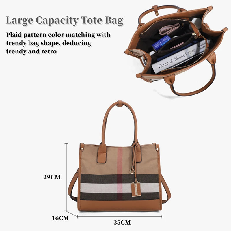 New Luxury Designer Leather Tote Bags Fashion Women Handbags Large Shoulder Bag Casual Lady Large Capacity Shopping Bag