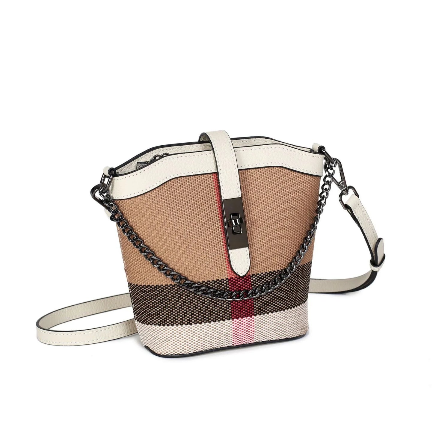 New Luxury Plaid Shoulder Bag for Women 2023 Simple  Brand Designer Crossbody Bag Trends Ladies Canvas Small Bag