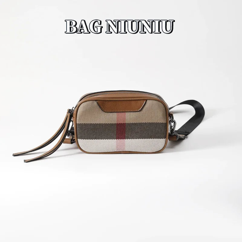 New Women Bag Small Canvas Crossbody Bag  Trendy Broadband Small Square Bag Designer Luxury Shoulder Bag