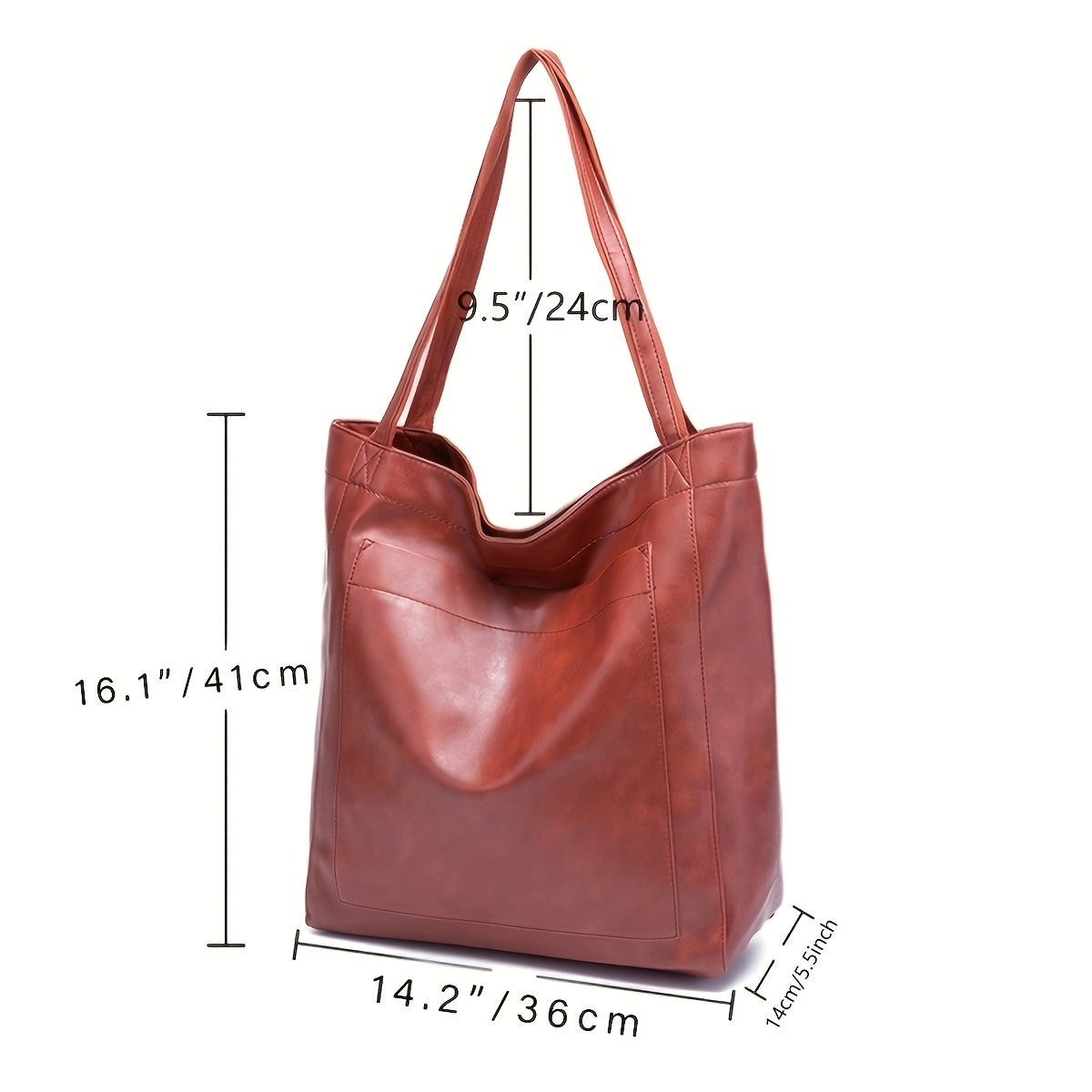 Women Soft Pu Leather Handbags Large Capacity Casual Tote Shoulder Shopper Bags