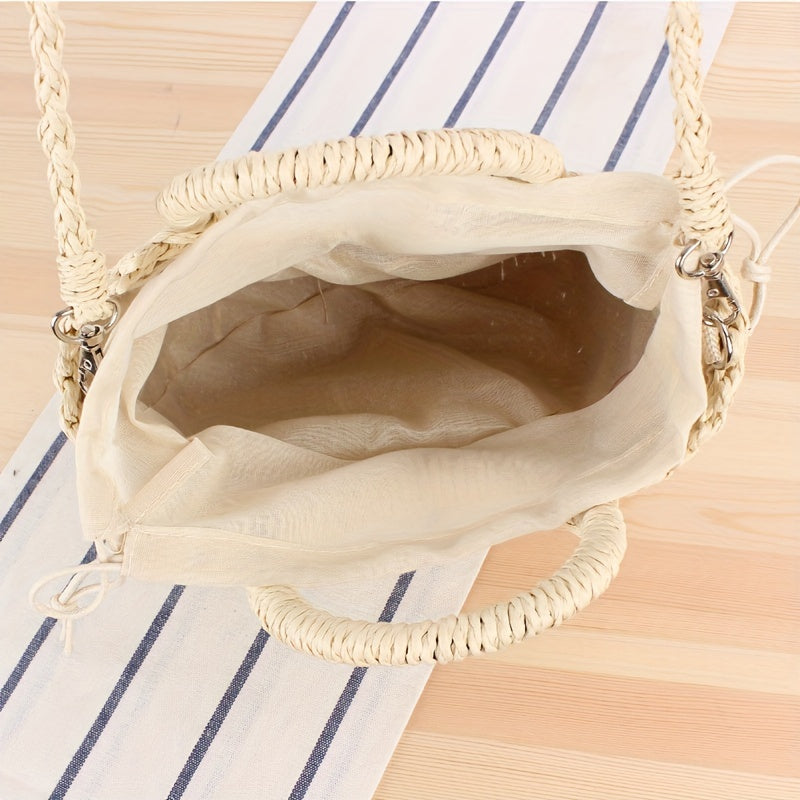 Women Straw Crossbody Bag Summer Beach Weave Shoulder Bag Rattan