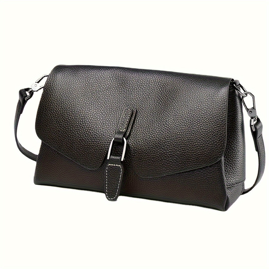 1pc Leather Shoulder Bag Women's Top Layer Cowhide Women's Bag Soft Leather Crossbody Underarm Purse Crossbody Bag